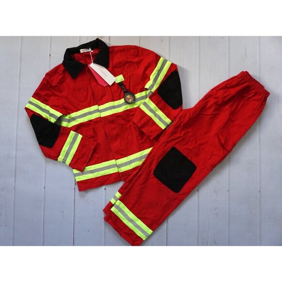 Relibeauty Kids Unisex Firefighter Costume Jacket & Pants - Size 10-12 NWT - Picture 1 of 8